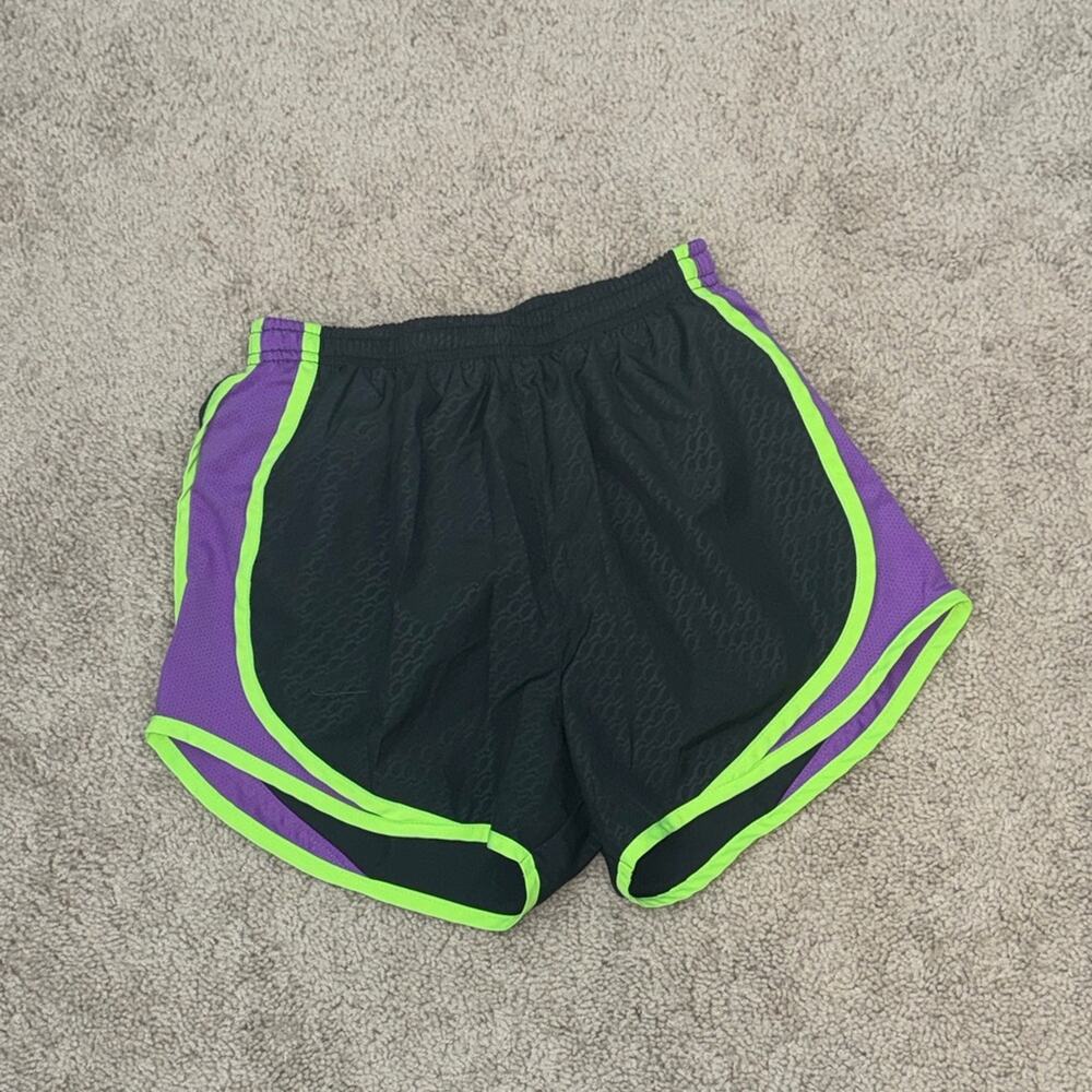 Nike Black and Purple Athletic Dri-Fit Pull On Running Tempo Shorts Women's XS